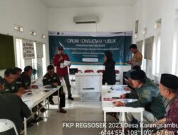 Bhabinkamtibmas Polsek Kadipaten Bersama Babinsa Monitoring Kegiatan Forum Konsultasi Publik Pendataan Awal Regsosek Di Desa Karangsambung