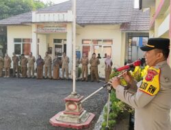 Saat Pimpin Apel Bersama Dengan Muspika, Kapolsek Sukahaji Sosialisasikan TPPO dan Karhutla