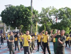 Menyongsong Hari Bhayangkara Ke 77, Sinergitas TNI-Polri di Majalengka Gelar Olah Raga Bersama