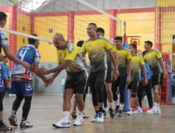 Tim Voli Kemenpora Menang 3-0 Atas Bangka Belitung di Laga Perdana PORNAS XVI KORPRI 2023
