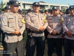 Personil Polsek Jatiwangi Mengikuti Upacara Peringatan HUT Bhayangkara Ke 77 Tahun 2023 Tingkat Polres Majalengka di Lapangan GGM Kab. Majalengka
