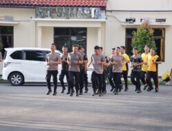 Jaga Kebugaran Tubuh Personil, Polres Majalengka Gelar Olahraga Pagi Bersama