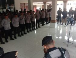 Kapolsek Jatiwangi Pimpin Apel Kesiapan Pengamanan Giat Deklarasi Forum Buruh di Wilayah Jatiwangi