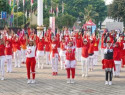 Serba Merah Putih, Senam Jumat Krida Kemenpora Ikut Meriahkan HUT Ke-78 Kemerdekaan RI
