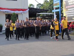 Agar Tubuh Tetap Bugar, Polres Majalengka Laksanakan Olahraga Pagi
