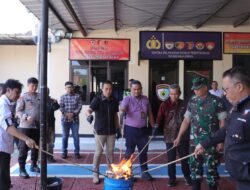 Polres Majalengka Musnahkan Barang Bukti Narkotika dan Obat keras terbatas (OKT) dengan 3 orang Tersangka.