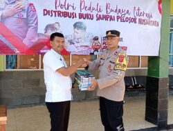 Polsek Maja Menyumbangkan 30 Buku untuk Meningkatkan Budaya Literasi di Perpustakaan