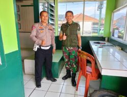 Perkuat Sinergitas TNI-Polri, Ps. Panit Lantas Polsek Cikijing Sambangi Koramil 1705 Cikijing