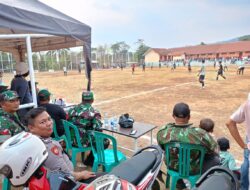 Sinergitas TNI–Polri di Cikijing Melaksanakan Pengamanan Kick Off Open Turnamen Sepak Bola Bhineka Cup ke II di Tahun 2023