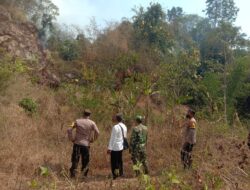 Bhabinkamtibmas Polsek Sukahaji Bersama Instansi Terkait Perangi Karhutla di Desa Garawastu