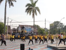 Personel Polres Olahraga Pagi, Jaga Kesehatan dan Kebugaran Prioritas Dalam Tugas