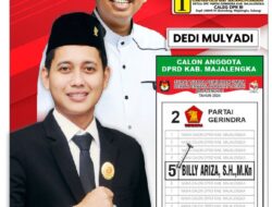 Billy Ariza S.H, M.Kn Caleg DPRD Kab.Majalengka dari Partai GERINDRA. ” Mohon Doa dan Dukungannya”