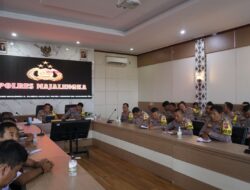 Kapolres Majalengka Ikuti Vicon Anev Kamtibmas Mingguan di Aula Sindangkasih