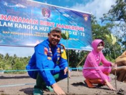 DIT POLAIRUD POLDA GORONTALO laksanakan Penanaman Bibit Mangrove di Desa Tongo Bone Bolango