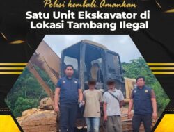 Polisi Kembali Amankan Satu Unit Ekskavator di Lokasi Tambang Ilegal