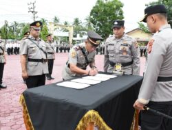 Kapolres Aceh Timur Pimpin Sertijab Dua Kasat dan Dua Kapolsek