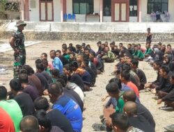 Babinsa Latih Kekompakan Dan Kedisiplinan Siswa SMK 1 Nogosari