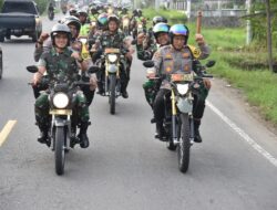 Polres Bireuen dan TNI Konvoi Kenderaan Bukti Kesiapan Kawal Pemilu Damai 2024