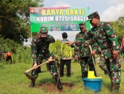 Pulau Sepatu Terancam Loncor dan Banjir, Kodim Sragen Tanami Ratusan Pohon
