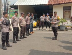 Polsek Cikijing Gelar Apel Kesiapan Pengamanan Kampanye Caleg DPRD Kabupaten Majalengka