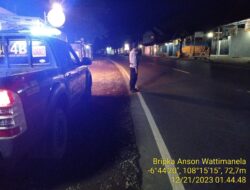 Patroli Malam untuk Cegah Gangguan Kamtibmas oleh KA SPK Polsek Jatiwangi