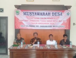 Babinsa Koramil 1716/Dawuan Hadiri Musdes Penetapan Penerima BLT Dana Desa