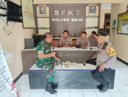 Jalin Sinergitas dan Kebersamaan, Kapolsek Maja Sambut Kunjungan Danramil 1702/Maja