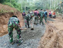 Menjalani Puasa, Satgas TMMD Ke-119 Kodim 0617/Majalengka Tetap Lanjutkan Pembuatan Jalan