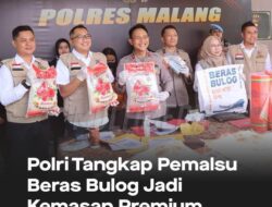 Polri Tangkap Pemalsu Beras Bulog Jadi Kemasan Premium
