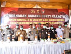 Polres Bireuen Bersama Forkopimda Musnahkan 27,5 Kg Sabu dan 5000 Butir Ekstasi