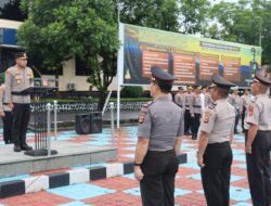 Kapolres Majalengka Pimpin Upacara Laporan Kenaikan Pangkat Pengabdian Personel Polres Majalengka