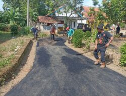 Pemdes Sindanghaji Realisasikan Dana Desa Tahap 1, Pembangun Hotmik Jalan Lingkungan