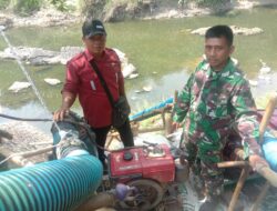 Babinsa Koramil 1713/Ligung Cek Kondisi Pompa Air Untuk Mengairi Sawah