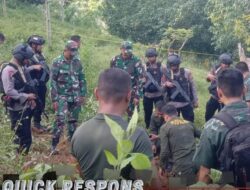 Amankan Lokasi Penemuan Mortir di Aceh Jaya.
