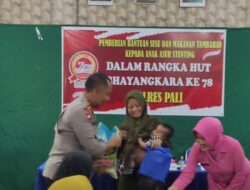 Kepedulian Polres Pali Terhadap Pertumbuhan Balita, Dalam Acara Memperingati HUT Bhayangkara Ke-78.