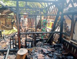 Si Jago Merah Lalap Dapur Rumah Warga, Babinsa Lemahsugih Datangi Lokasi Kejadian