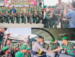 Kapolda Sumsel Hadiri Upacara Pemberangkatan Satgas Pamtas Pasukan Yonif 141/AYJP