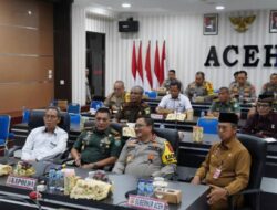 Pangdam IM Bersama Kapolda Aceh dan Asisten III Ikuti Rapat Virtual Bersama Presiden RI