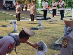 Polres PALI, Melaksanakan Upacara Ziarah di Taman Makam Pahlawan Kusuma Bangsa.