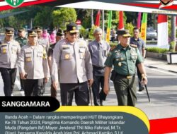Pangdam IM bersama Kapolda Aceh Hadiri Zoom Meeting dalam Rangka Bhakti Kesehatan Hari Bhayangkara Polri Ke-78 Tahun 2024 di Polda Aceh.