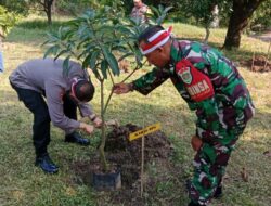 Rangkaian HUT Bhayangkara, Danramil Hadir Dalam Kegiatan Penanaman Pohon