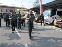 Kodim 0726/Sukoharjo Berikan Ucapan Sukoharjo Selamat Hari Bhayangkara Ke-78 Di Mapolres Sukoharjo