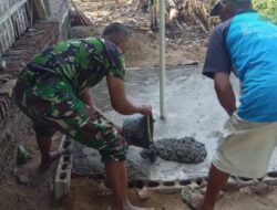 Babinsa Boyolali Bantu Pembangunan Jamban Sehat