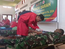 Peduli Sesama, TMMD Sengkuyung Desa Catur Adakan Donor Darah
