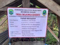 Pekerjaan Rehabilitasi Jalan Hotmik di Desa Bojongcideres, Diduga Kelebihan Anggaran. Kades Usep : Silahkan saja Konfirmasi ke BMCK sama Provinsi