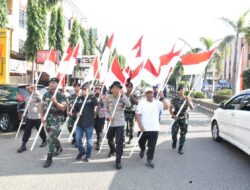 Jelang Hut RI Ke – 79, Polres Bireuen Bersama TNI Dan Pemda Gelar Gotong Royong Serta Pasang 1000 Bendera Merah Putih