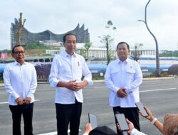 Presiden Joko Widodo Bersama Menteri Pertahanan dan Prabowo Subianto, Meninjau Langsung Progres Pembangunan IKN.