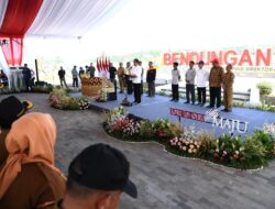 Presiden Jokowi, Meresmikan Bendungan Margatiga di Kabupaten Lampung Timur.