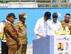 Presiden Joko Widodo, Resmikan Sistem Penyediaan Air Minum di Kota Bandar Lampung.