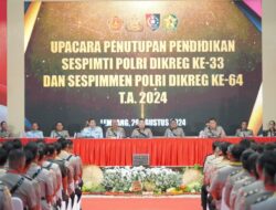 Upacara penutupan Dikreg Sespimpti Ke 33 dan Sespimen Ke 64 TA. 2024